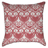 Small Damask Pink Hearts Throw Pillow