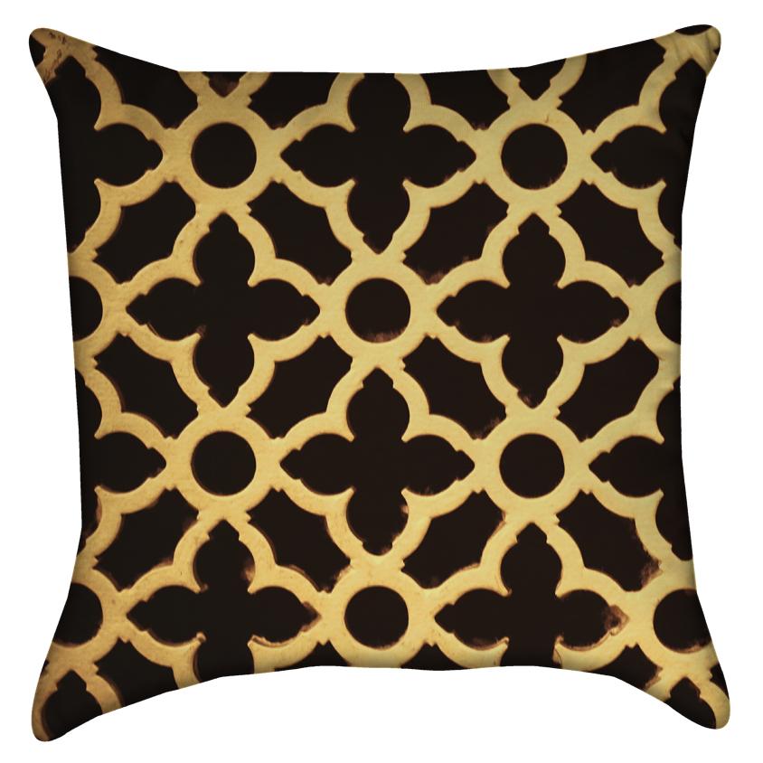 Small Black and Yellow - Geometric Arabic Throw Pillow