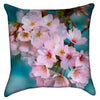 Small Bright Pink Cherry Blossoms Throw Pillow