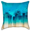 Small Runny Droplets Turquoise Beach Ombre Throw Pillow