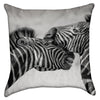 Small Nuzzling Zebras Throw Pillow