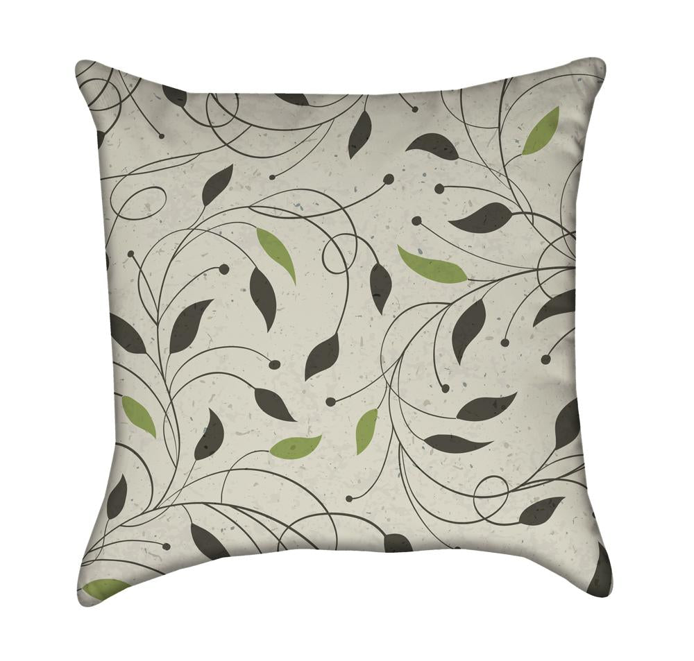 Delicate Beige Autumn Foliage Throw Pillow