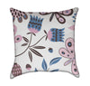 Pink Brown and Blue Playful Floral Throw Pillow