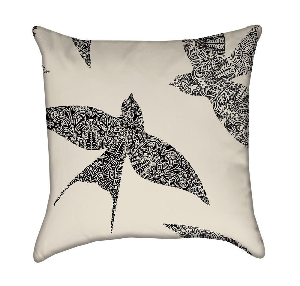 Elegant Swallows in Love Throw Pillow