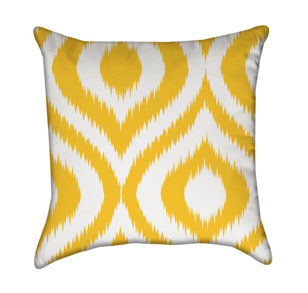Yellow Ikat Diamond Throw Pillow