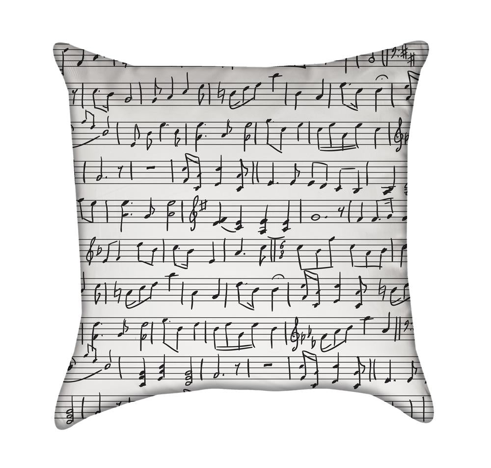 Music & Sound Black and White Throw Pillow