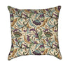 Purple Mint and Teal Fancy Flourish over Beige Throw Pillow