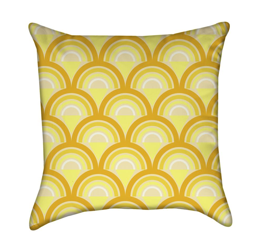 Sunny Banana Orange Dragon Fish Scales Throw Pillow