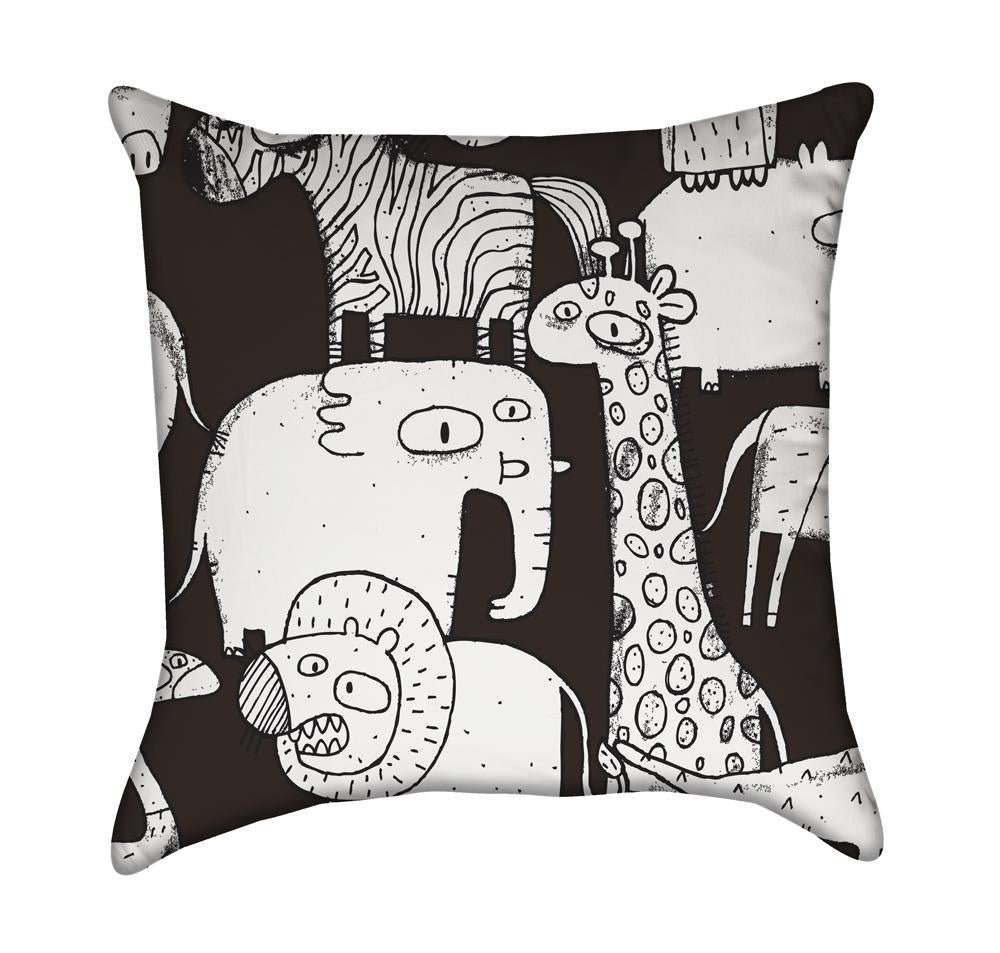 Crazy Weird Zoo Animals Growling Throw Pillow