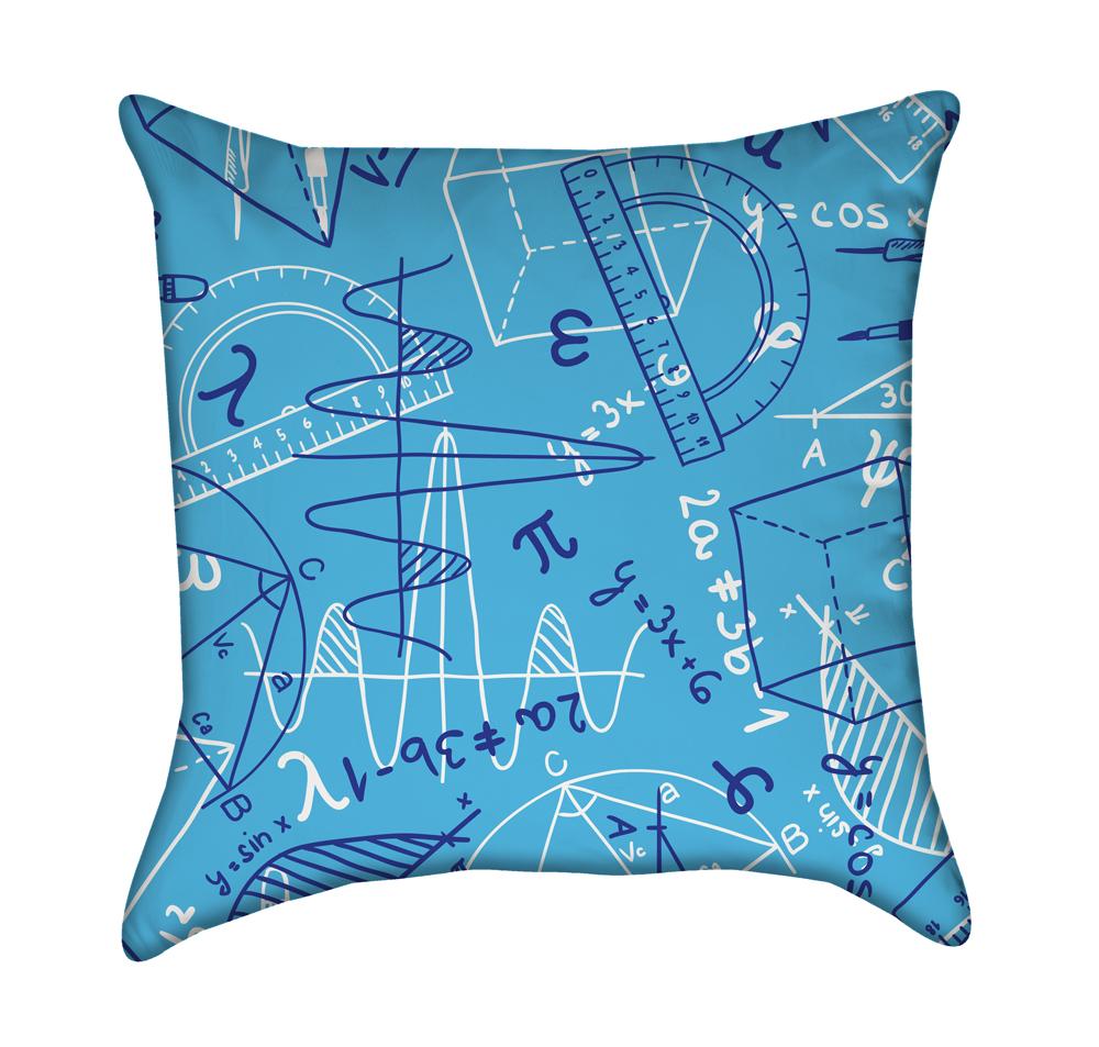 Blue Math Equations Throw Pillow