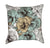 Peach and Teal Pansy Floral Throw Pillow