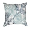 Light Blue and Green Rose Floral Throw Pillow