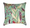 Moss Green Abstract Jungle Scene With Birds Throw Pillow