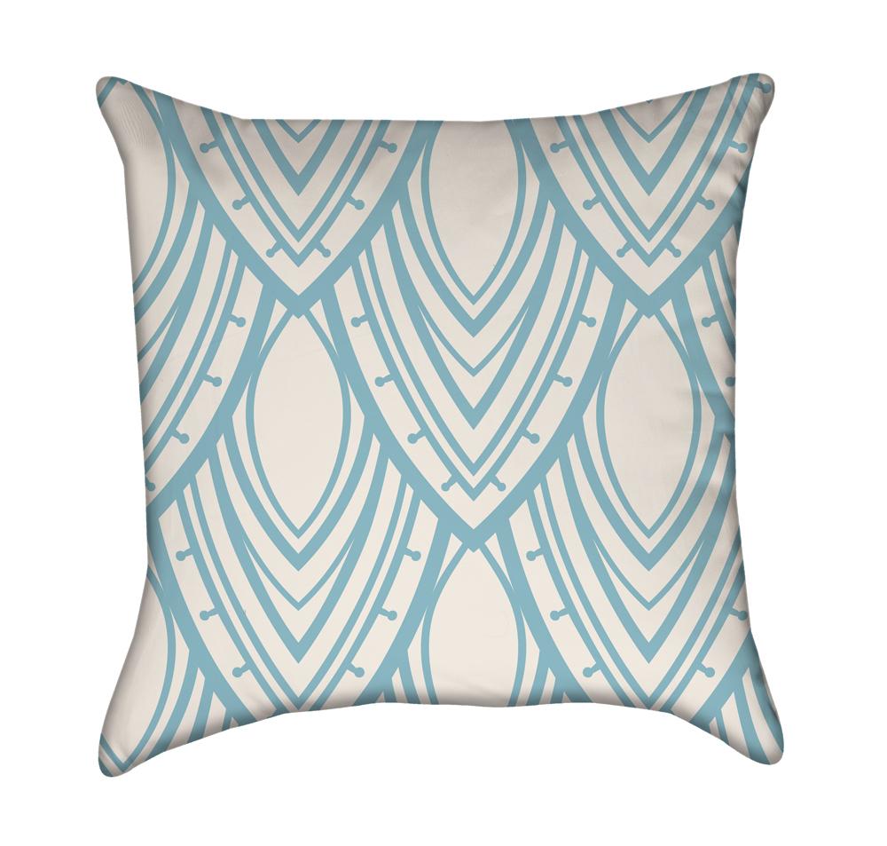 Sharp and Fancy Slate Blue Fish Scale Modern Throw Pillow