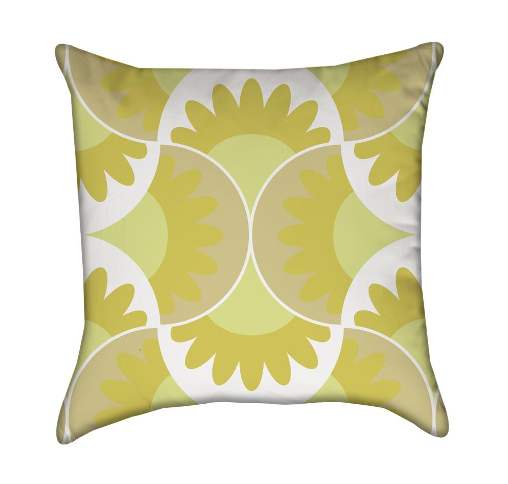 Yello Retro Scalop Shells Modern Abstract Throw Pillow