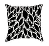 Abstract Black and White Harvest Leaves Throw Pillow