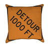 Detour 1000 Feet Road Work Orange Construction Throw Pillow