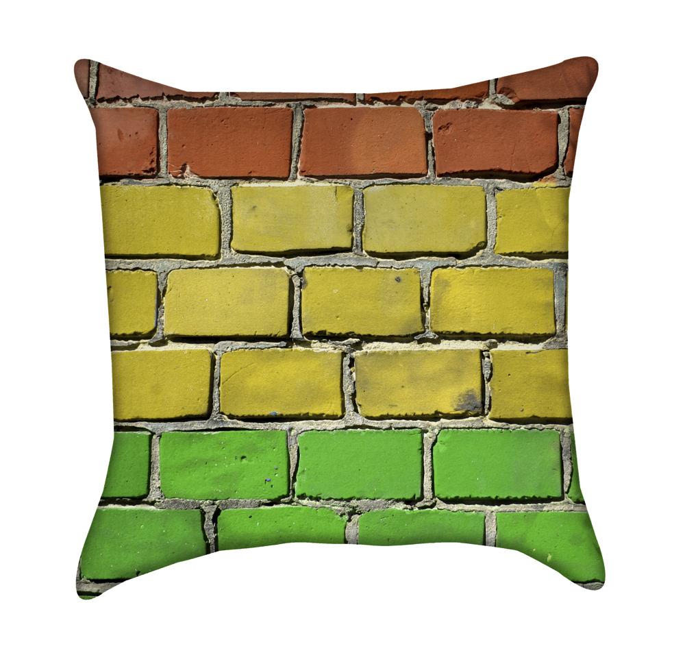 Rasta Brick Flag One Love Throw Pillow