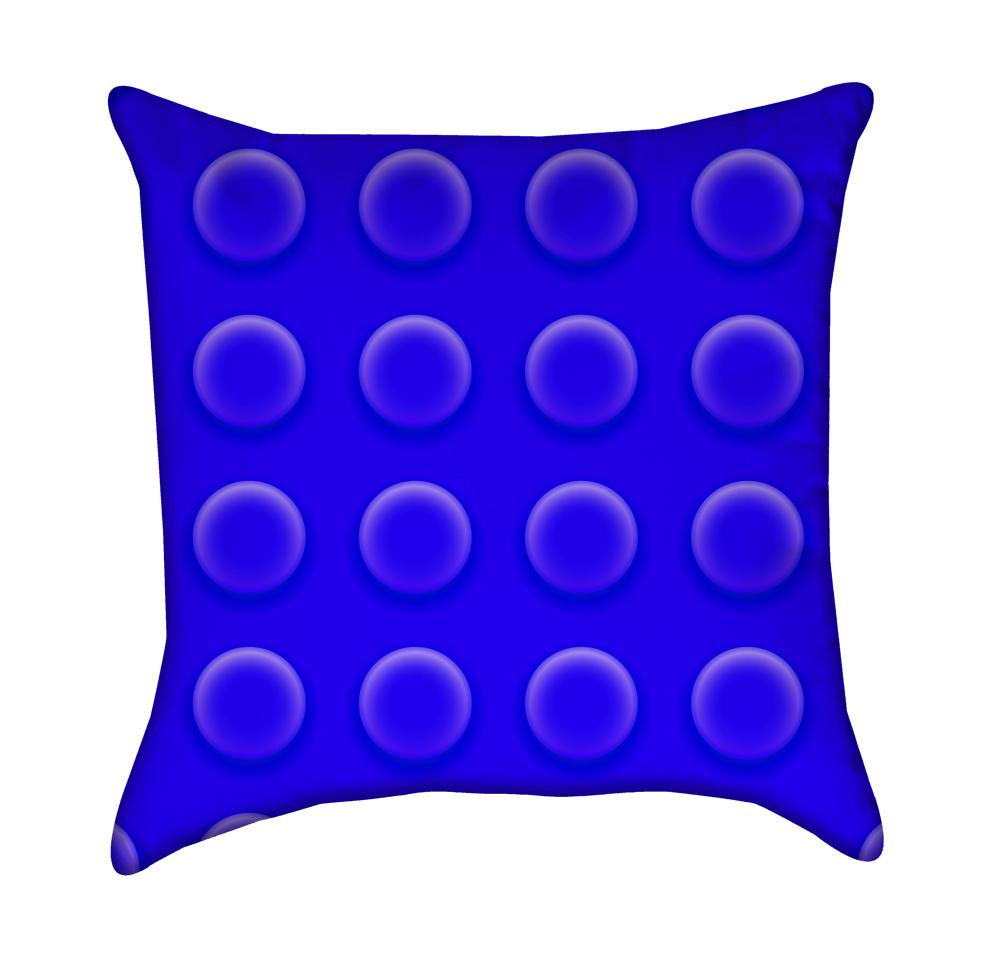 Blue Childrens Construction Blocks Throw Pillow