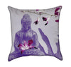 Lavender Buddha With Magenta Orchids Zen Throw Pillow