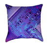 Nerdy Electric Blue and Lavender Computer Geek Throw Pillow