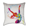 Dancing Girl With Paint Splatters Throw Pillow