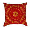 Red and Yellow Mandala Throw Pillow
