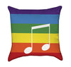 Colorful Rainbow with Music Note Throw Pillow V.2