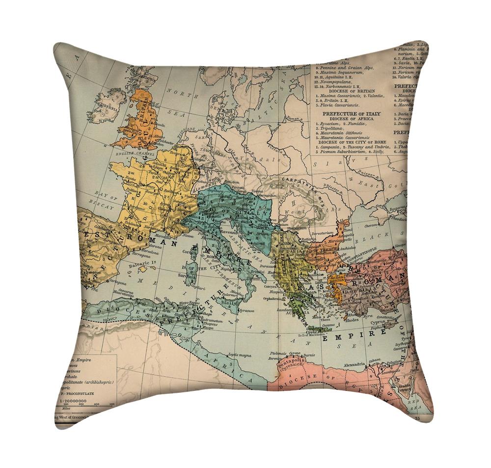 Roman Empire Map Throw Pillow