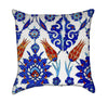 Blue Turkish Flower Tiles Throw Pillow
