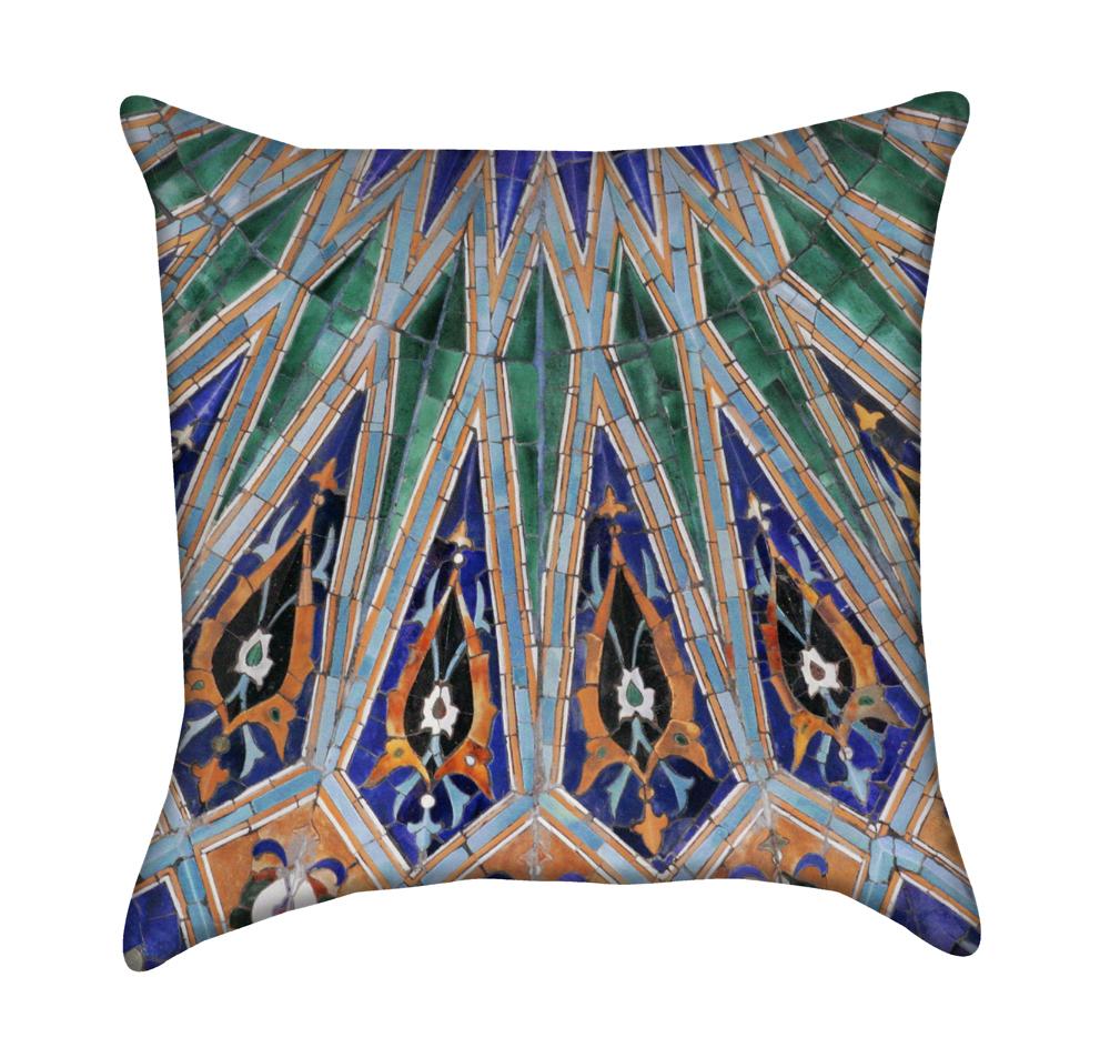 Beautiful Islamic Tile Mosaic Throw Pillow