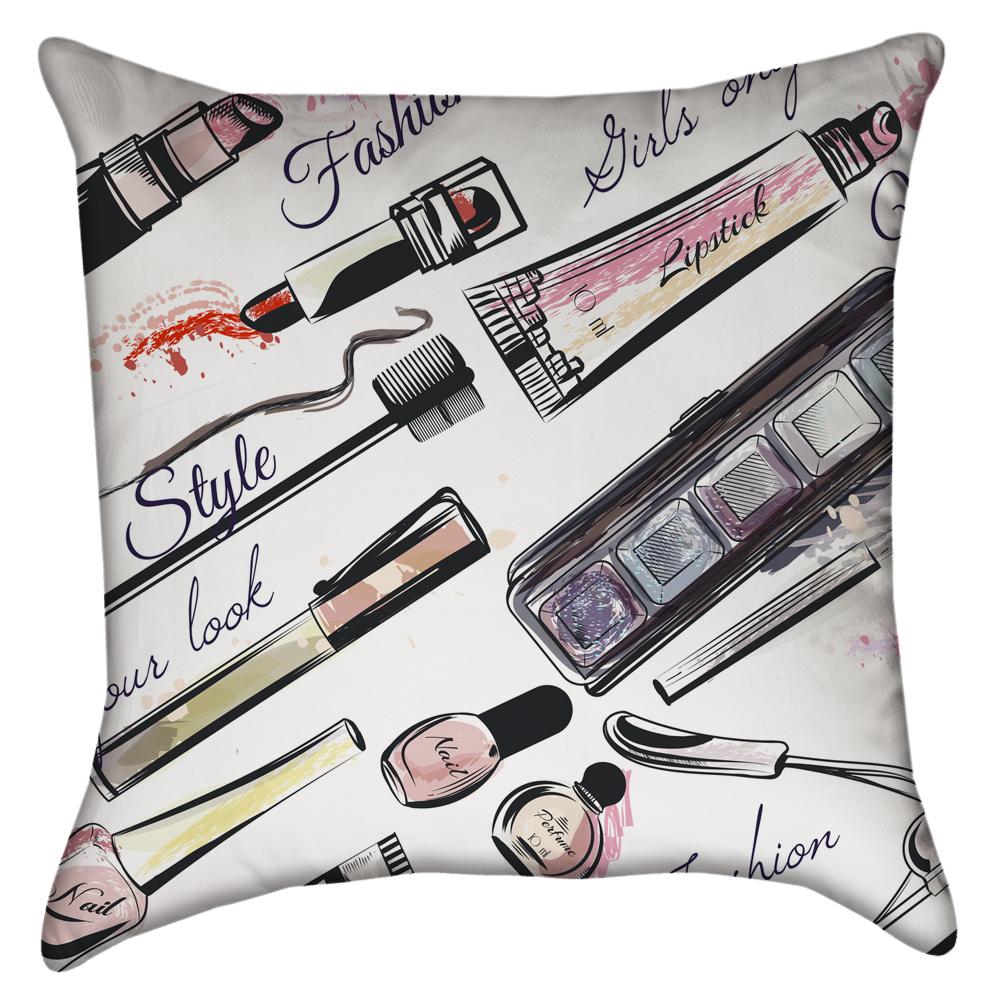 Small Stylized Artistic Make-up Artist Fashion Throw Pillow