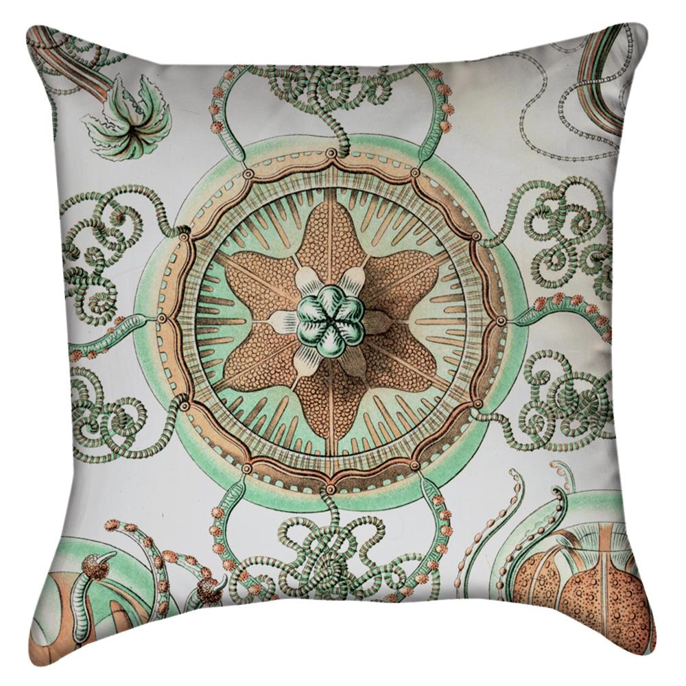 Small Cremesicle Green Jellyfish Throw Pillow