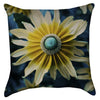 Small Yellow and Turquoise Daisy Throw Pillow