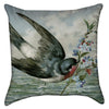 Small Vintage Flying Sparrow Throw Pillow