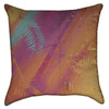 Small Abstract Neon Leaves and Stripes Throw Pillow
