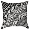 Small Black and White Tribal Wave Throw Pillow