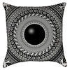 Small Black and White Tribal Mandala Art Throw Pillow