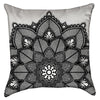 Small Black and White Floral Lace Throw Pillow