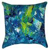 Small Abstract Blue Green Paint Throw Pillow