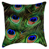 Small Peacock Tail Feathers Throw Pillow