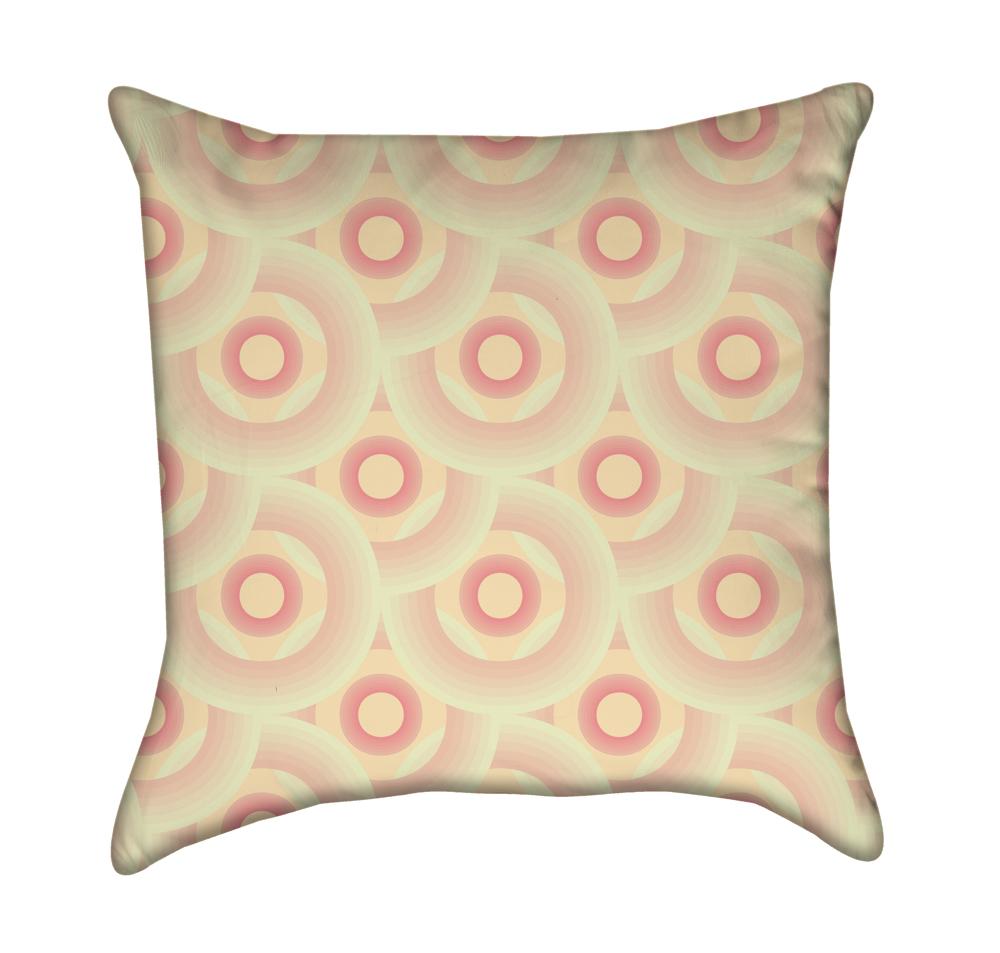 Circular Retro Peach Throw Pillow