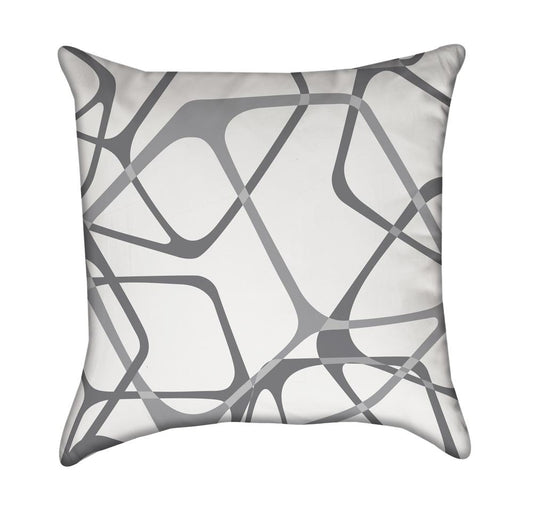 Abstract Icecube Throw Pillow in Monochrome Grey