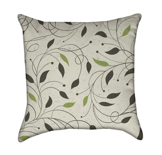 Delicate Beige Autumn Foliage Throw Pillow
