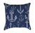 White Anchors on Navy Blue Throw Pillow Variation 2