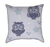 Blue Owls with Little Stars Throw Pillow