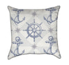 Light Blue Nautical Anchors and Helms Throw Pillow