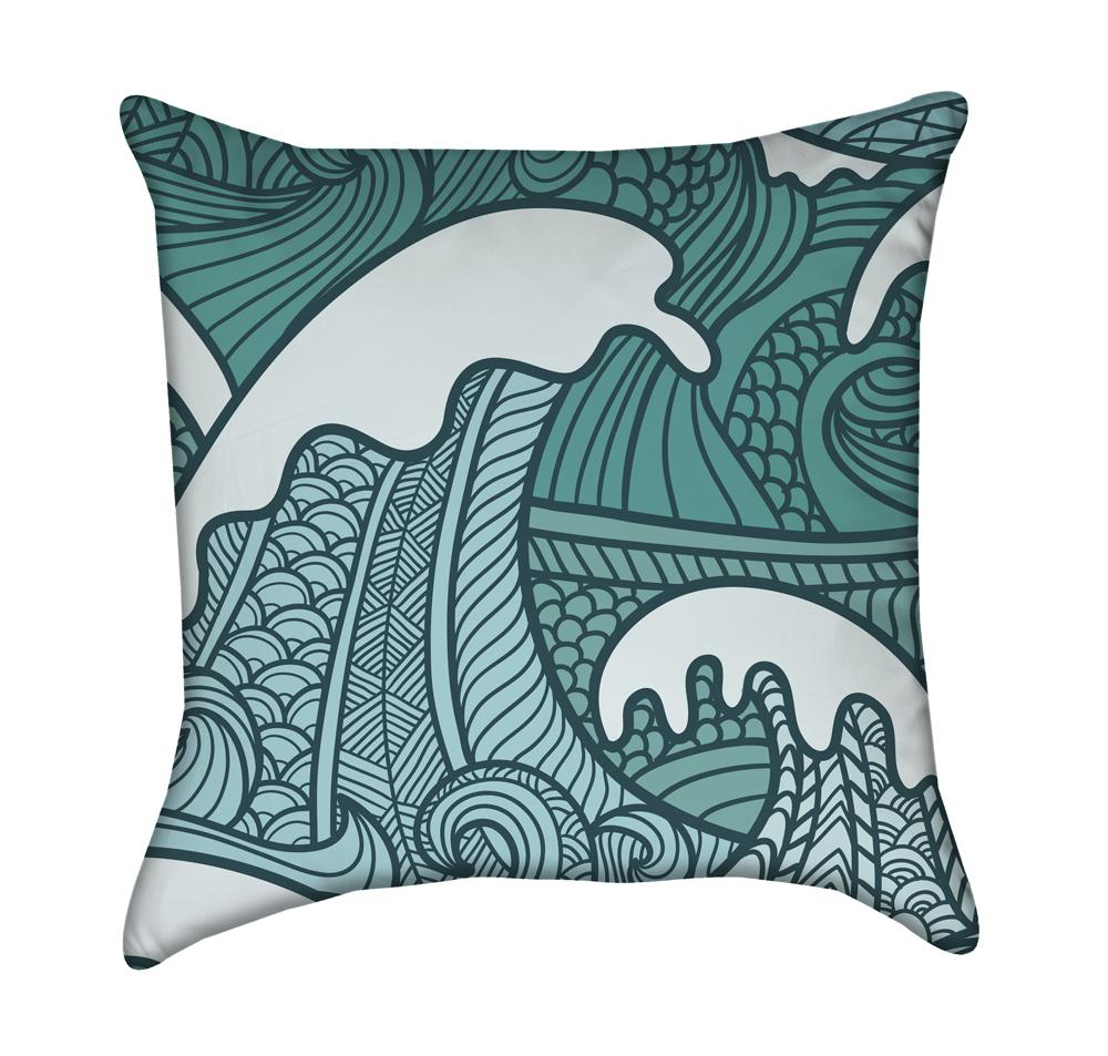 Abstract Surfer Wave Throw Pillow