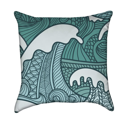 Abstract Surfer Wave Throw Pillow