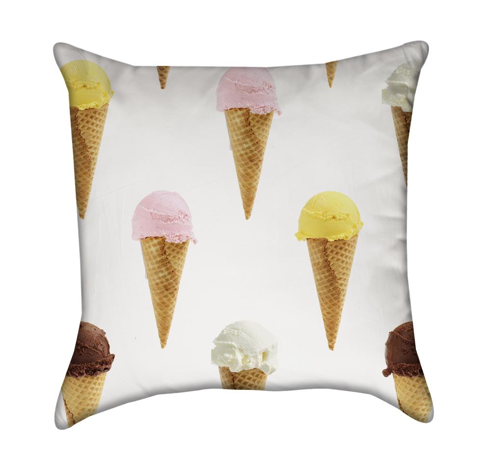 Ice Crème Cones Throw Pillow